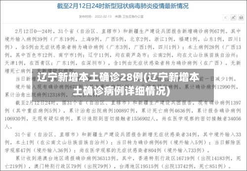辽宁新增本土确诊28例(辽宁新增本土确诊病例详细情况)-第2张图片