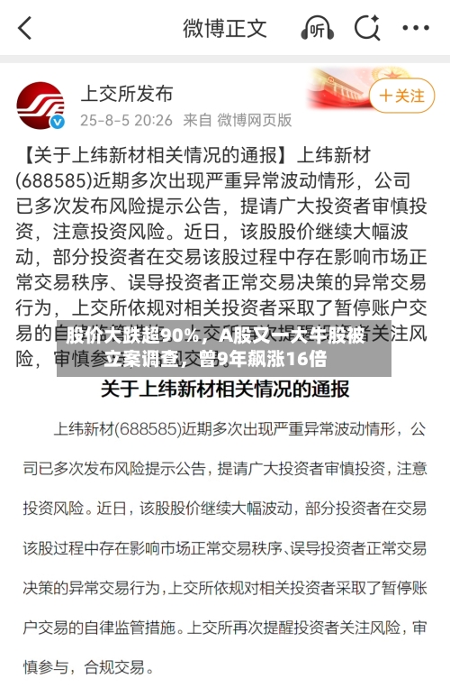股价大跌超90%，A股又一大牛股被立案调查，曾9年飙涨16倍-第3张图片