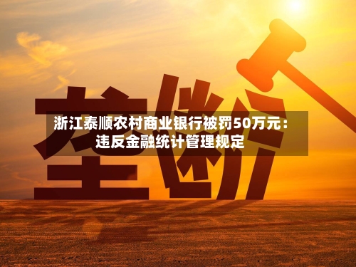 浙江泰顺农村商业银行被罚50万元：违反金融统计管理规定-第3张图片