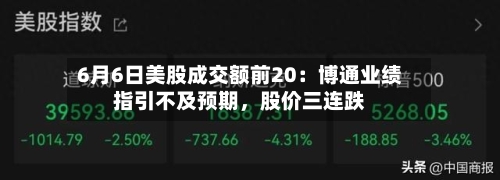 6月6日美股成交额前20：博通业绩指引不及预期，股价三连跌-第2张图片